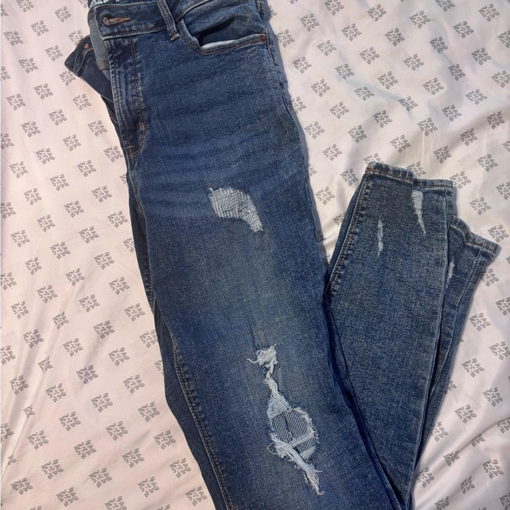 Old Navy distressed jeans with patches